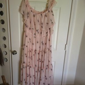 Lane Bryant pink off the shoulder dress